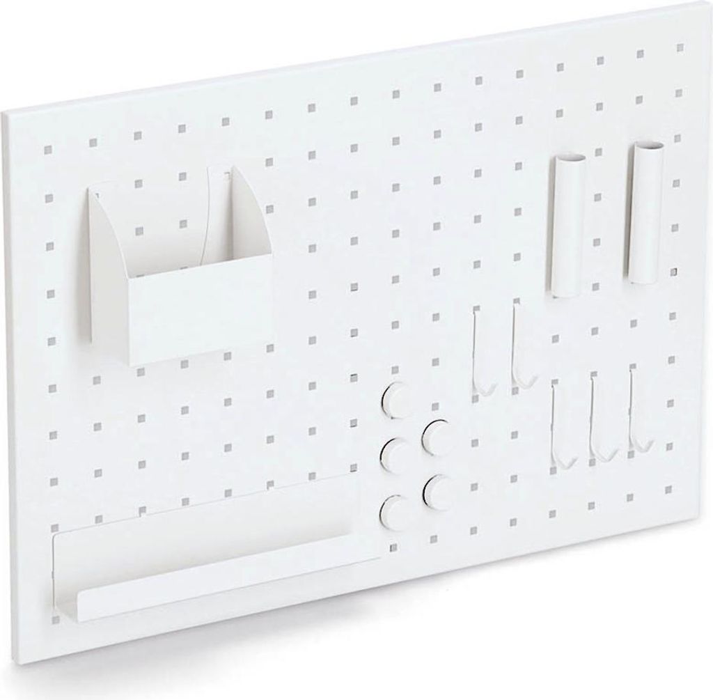 ZELLER 11138 Memoboard mit Utensilien, Metall, weiß, ca. 50 x 35 cm