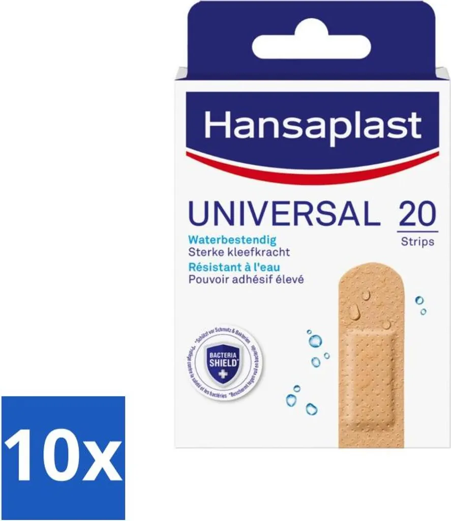 Hansaplast - Cerotti universali - Cura delle ferite - 20 cerotti - Confezione risparmio - 10 pezzi