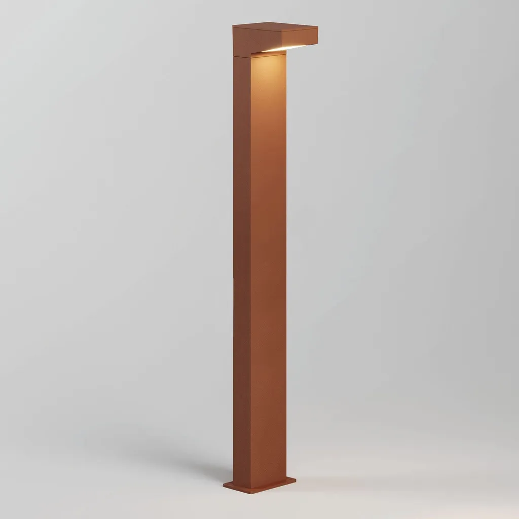 Borne Extérieure LED 13W IP65 Asymétrique Aluminium 90 cm Teinte Corten