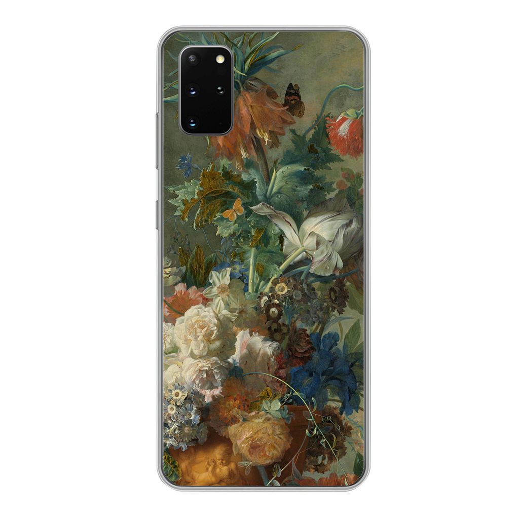 MuchoWow Handyhülle Schutzhülle Hülle für Samsung Galaxy S20 Plus Stilleben mit Blumen - Gemälde von Jan van Huysum Silikon Softcase Handy H...