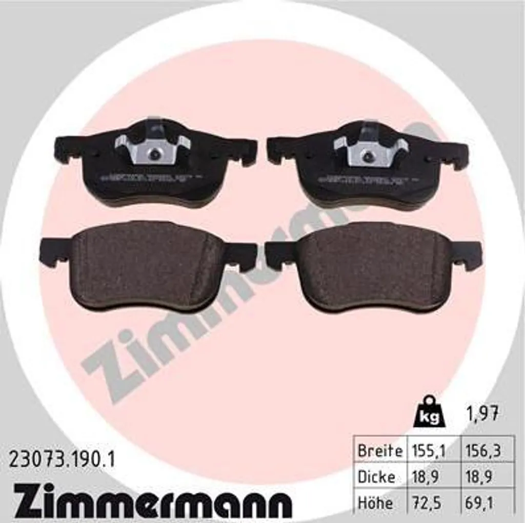 Plaquettes ZIMMERMANN 23073.190.1 : fini les bruits de frein sur Volvo