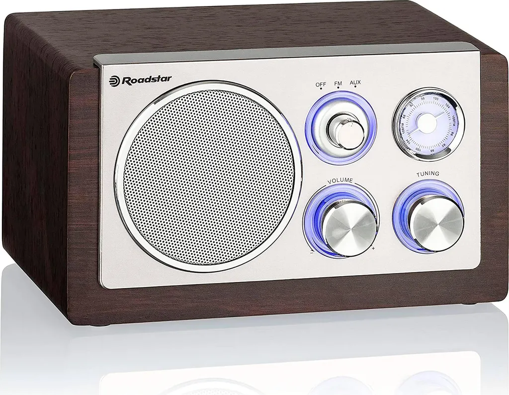 Radio de Cuisine Portable Roadstar HRA-1245WD Bois pour le Salon FM