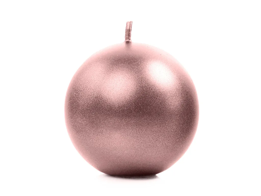 10 Candele Sfera Oro Rosa 6cm - Decorazione Tavola Natalizia e Matrimonio