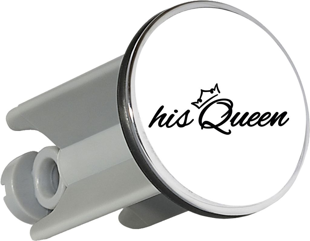 Huuraa Waschbeckenstöpsel his Queen Krone 4cm höhenverstellbar Abflussstopfen Geschenkidee