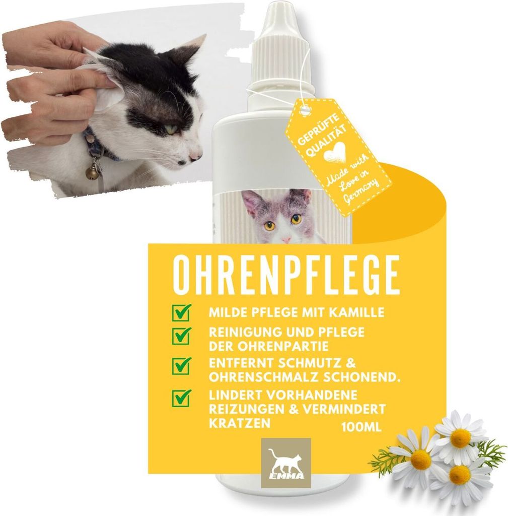 Ohrenreiniger für Katzen I 100ml I Ohr Reinigung mit Kamille