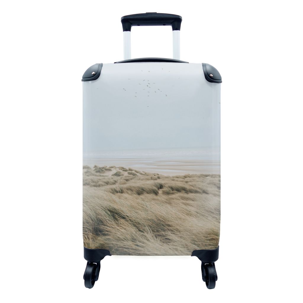 MuchoWow Koffer Handgepäck Trolley Rollkoffer Kleine Reisekoffer mit 4 Rollen - Strand - Düne - Vogel - Cabin Size < 55x40x23 cm & 55x40x20 cm ...