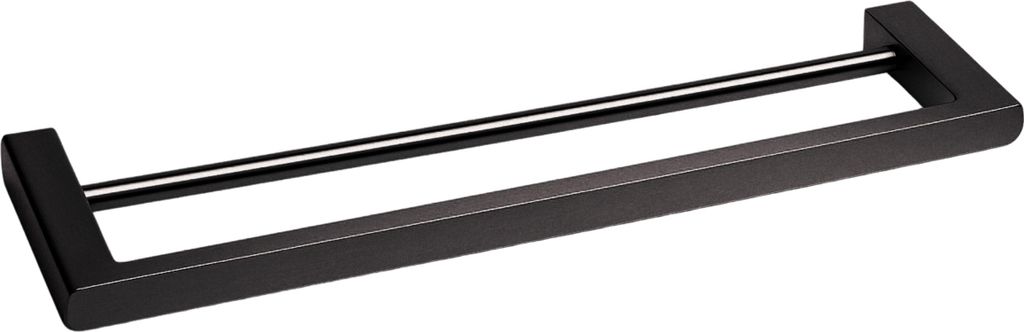 Balneo | Doppel Handtuchstange Edelstahl schwarz | Produktbild 