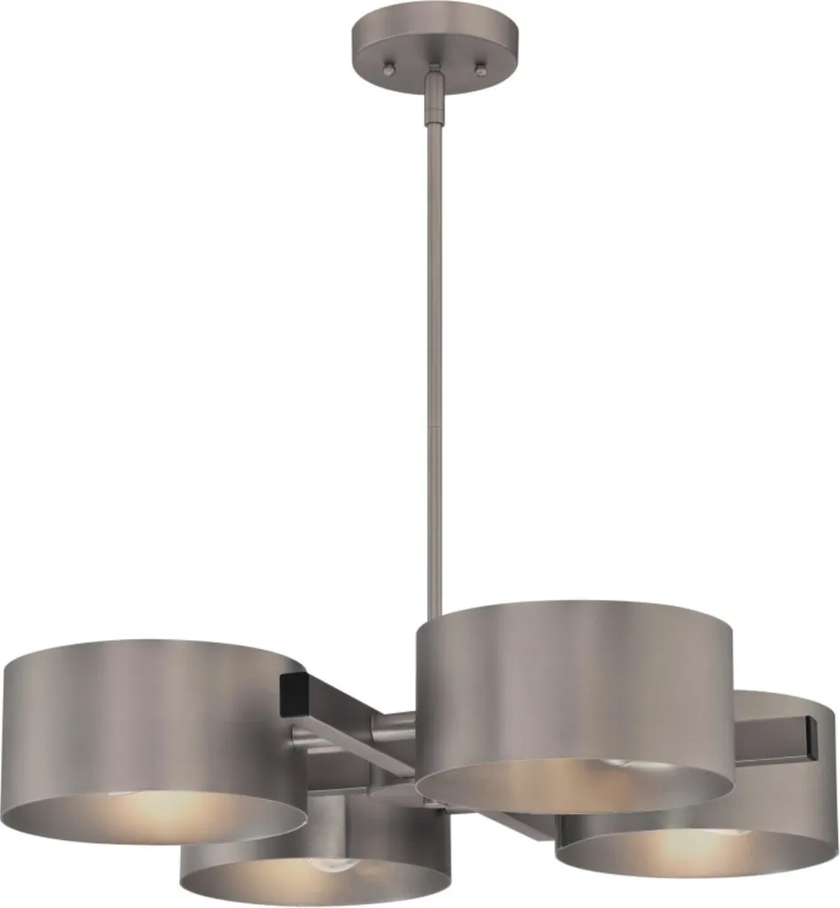 Lustre à quatre flammes Zaro Étain - Suspension plafonnier classique