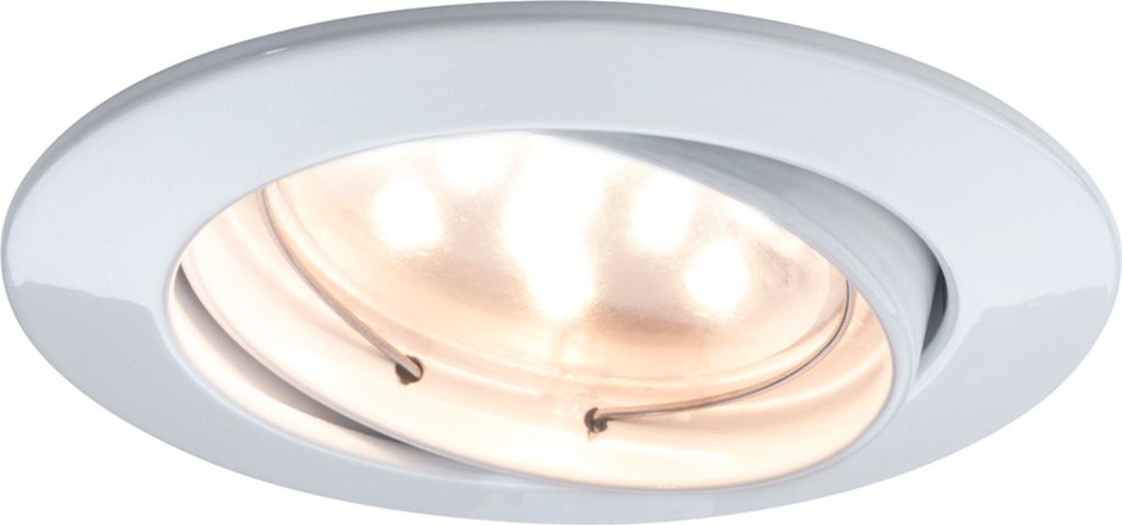 Paulmann Premium Einbauleuchten Set Coin dimmbar klar rund schwenkbar LED 3x7W 2700K 230V 51mm Weiß matt/Alu Zink