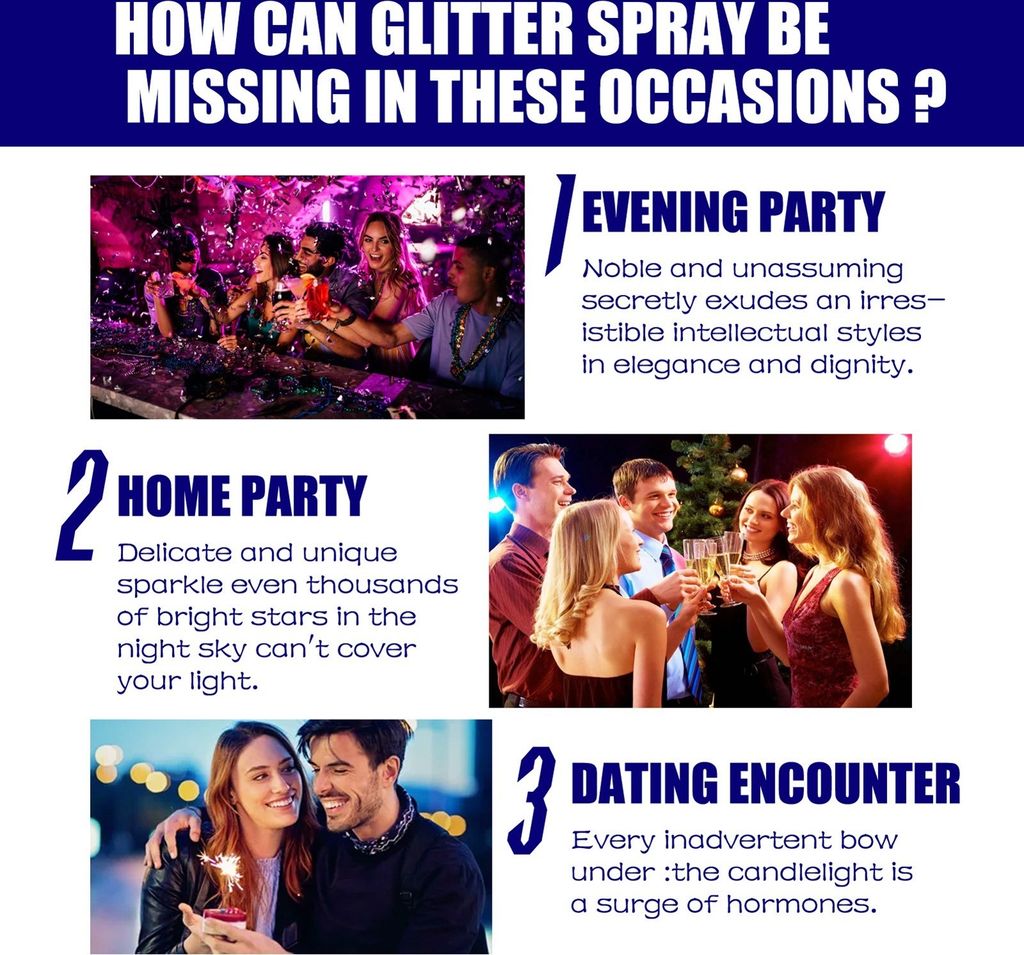 2 Stück 60ml Glitzerspray, Körper Glitzer, Holographisch Produktbild 8