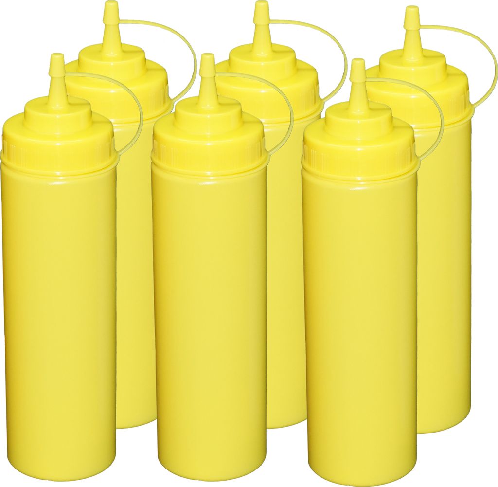 6 Stück gelbe Quetschflaschen 0,76Liter Dosierflasche Produktbild 