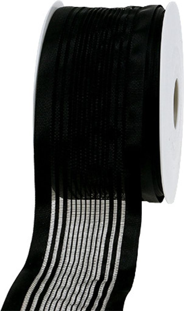 Tüllband Trauerflor Schwarz 50mm - Floristik, Dekoration, Trauerkranz, Gedenkfloristik, stilvolle Trauer Dekoration