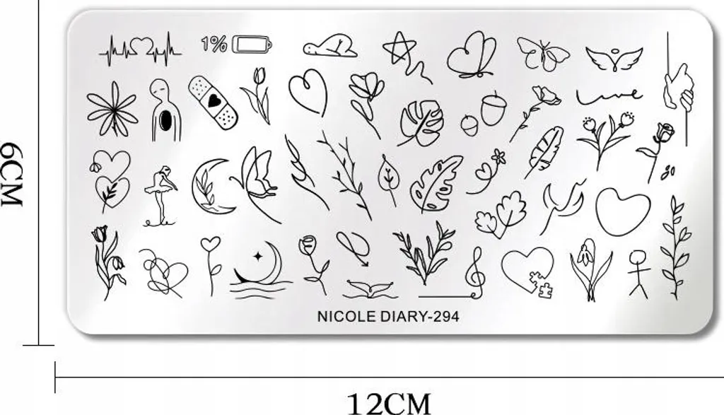 Piastra Unghie BLUMEN SKIZZE - Stamping Fiori Semplice e Rapido - 2
