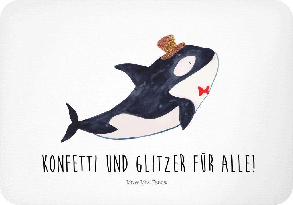 Mr. & Mrs. Panda magnet Orca Zylinder - Weiß - Geschenk, zettelhalter, Notizhalter, Fest, Meer, Narwal, wandmagnet, whiteboardmagnet, Kühlschrank...