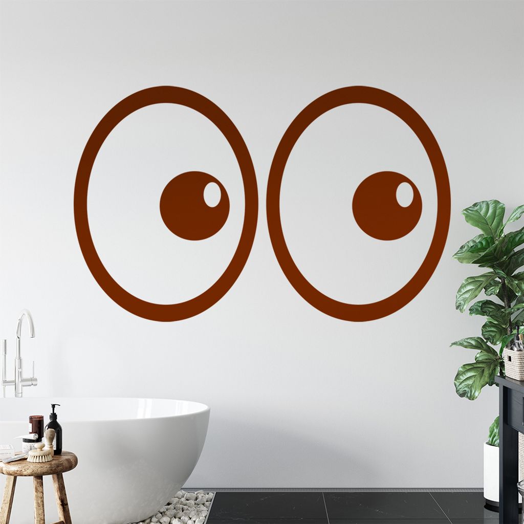 Kiwistar Augen Linksblick Wandtattoo in 6 Größen - Wandaufkleber Wall Sticker - Dekoration, Küche, Wohnzimmer, Schlafzimmer, Badezimmer