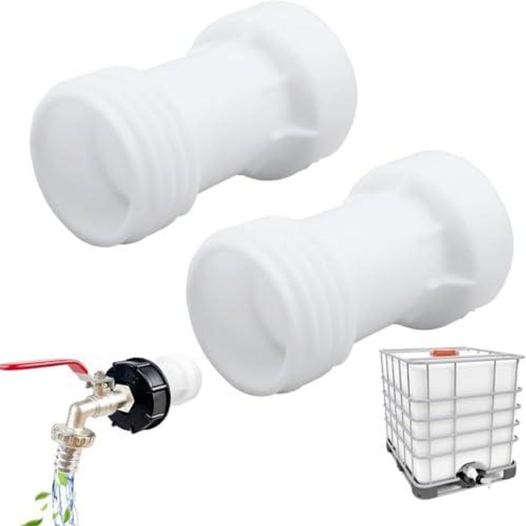 4 Stück IBC Tank Zubehör S60x6 Verlängerung Distanzstück, IBC Tank Zubehör Grobgewinde, IBC Container Zubehör mit Dichtung für Regenwasserta...