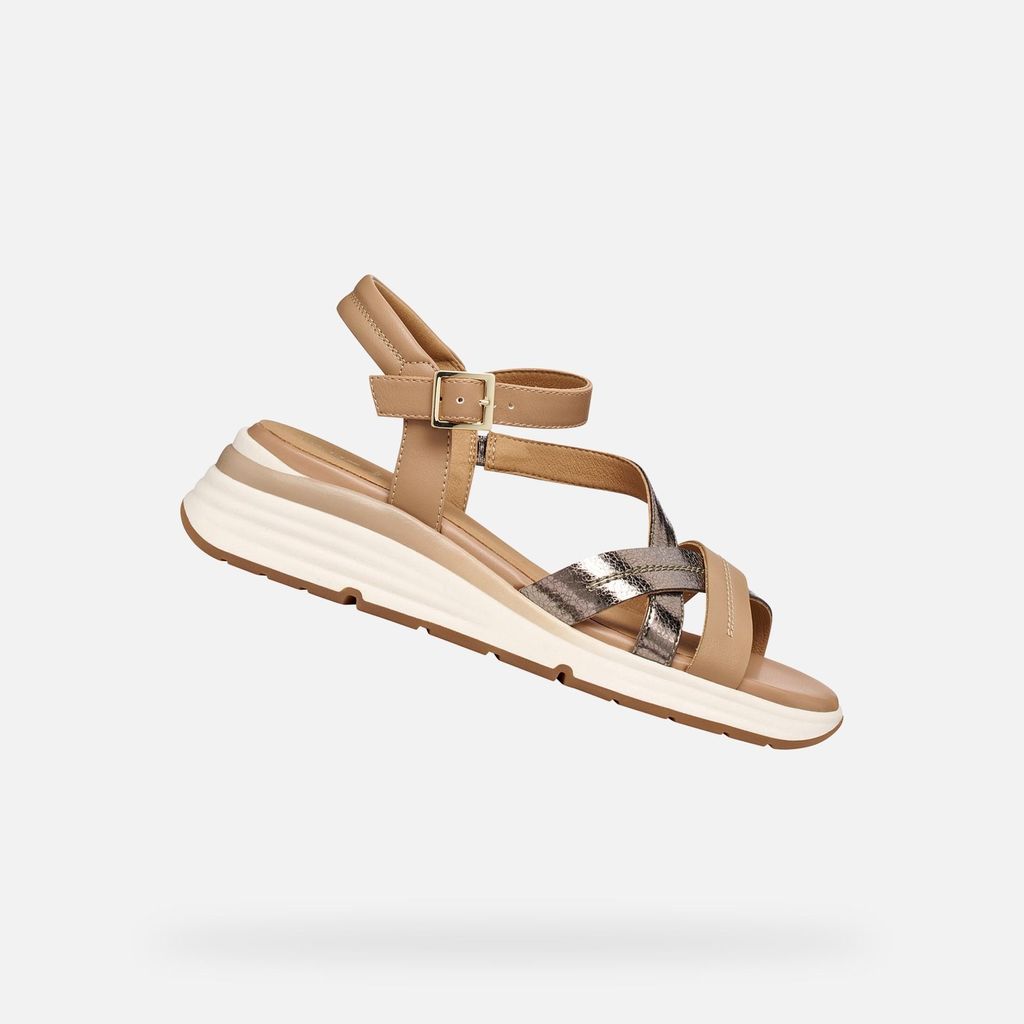 Geox Hellbraune Damensandalen Elowynne 38 Produktbild 