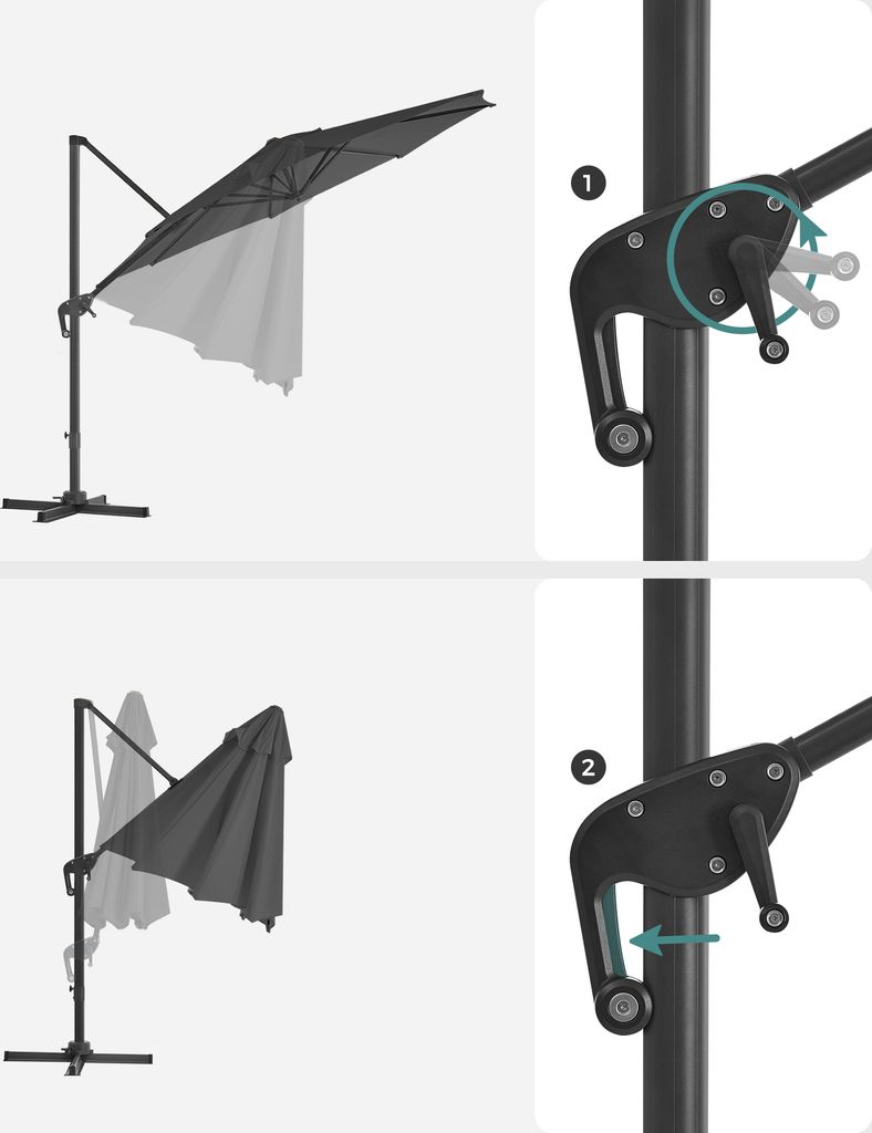 SONGMICS Sonnenschirm Ø 300 cm UPF 50+ mit Ständer Produktbild 9