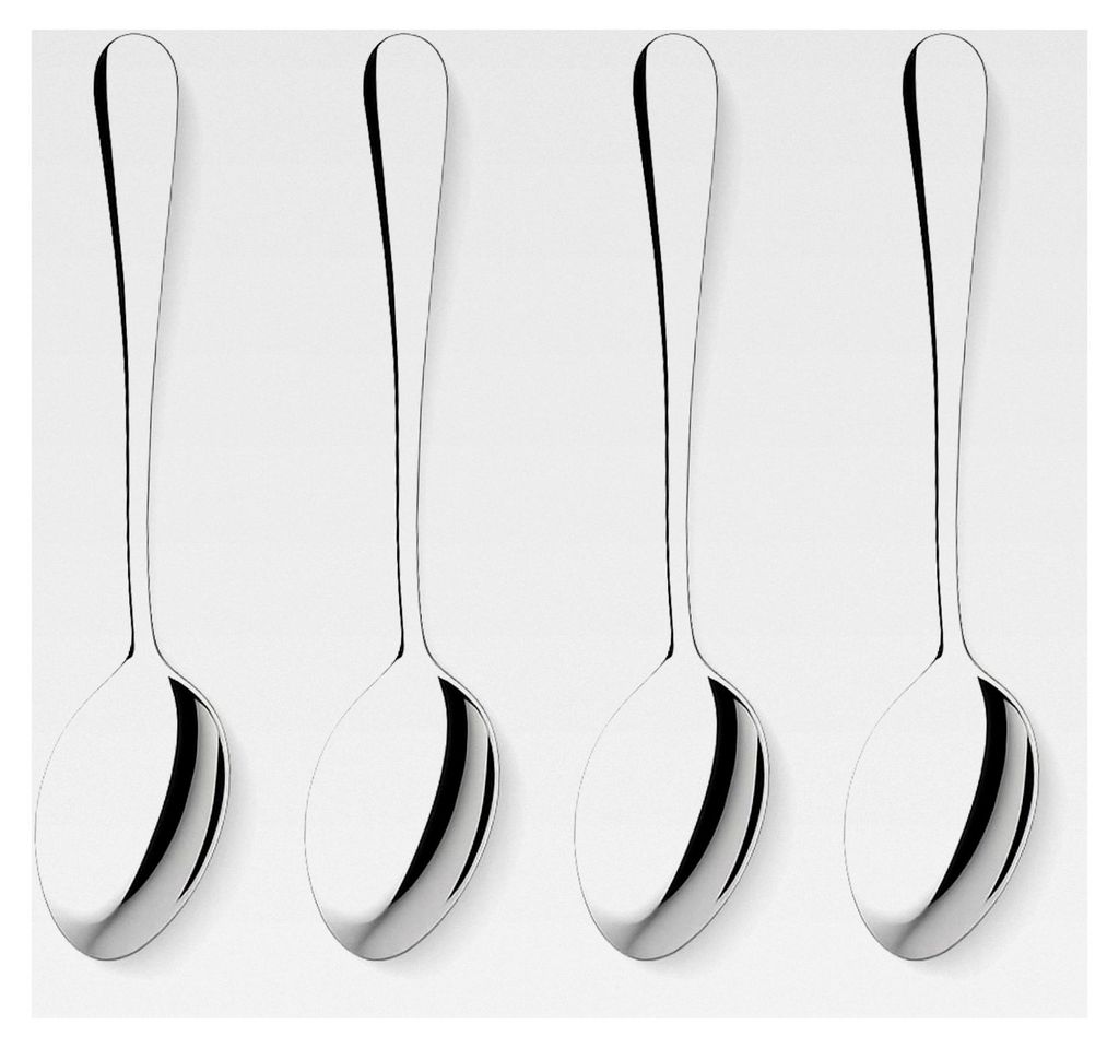 4 Stück Edelstahl 304 Löffel, langlebige Esslöffel für Abendessen und Suppen, vielseitige Löffel für Küche und Haushalt, komfortabler Griff,...