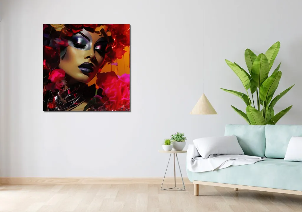 Image Fleurs Diva Format Carré 90 cm - Impression Haute Définition - 2