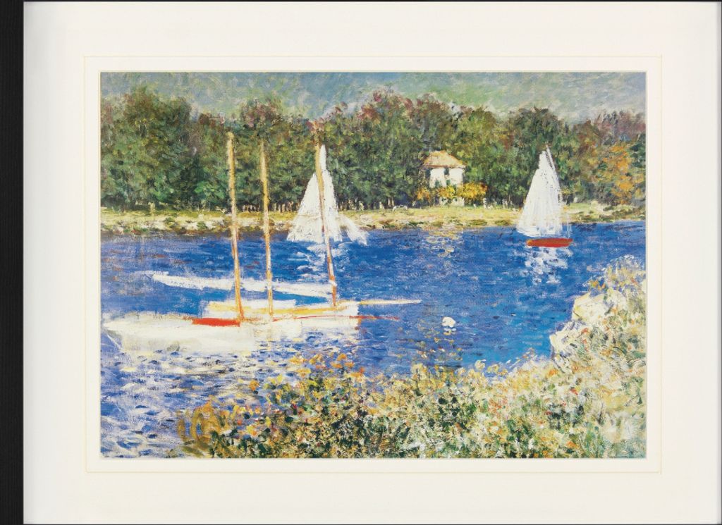 Claude Monet Gerahmtes Bild Mit Edlem Passepartout | Wand-Bilder | Im Bilderrahmen - Das Seinebecken Bei Argenteuil, 1874 (60 x 80 cm)