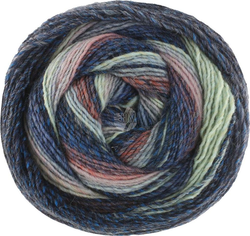 Lana Grossa - Gomitolo Fumo 0517 zartgelb zartgrün hellgrau mint petrol anthrazit