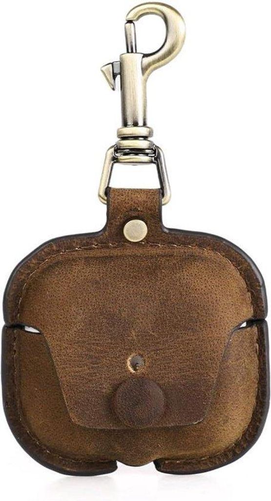 Leder Travel Etui für kabelloses Opladen Koffiebraun