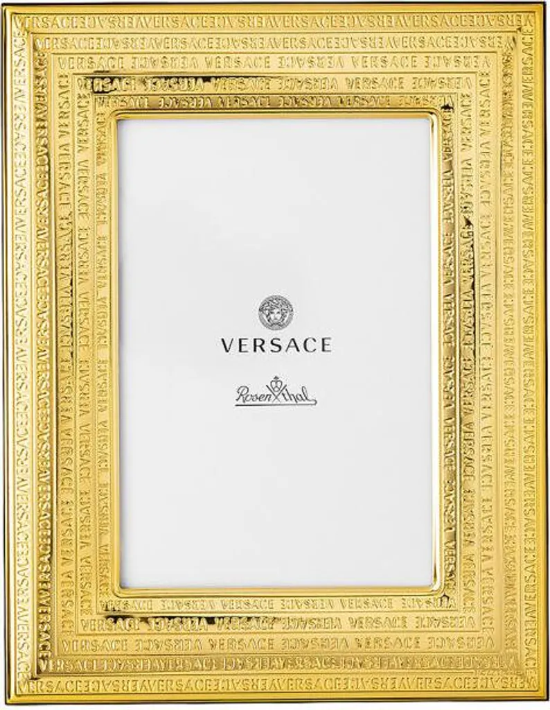 Cadre photo luxe en argent et or Versace pour décoration intérieure chic