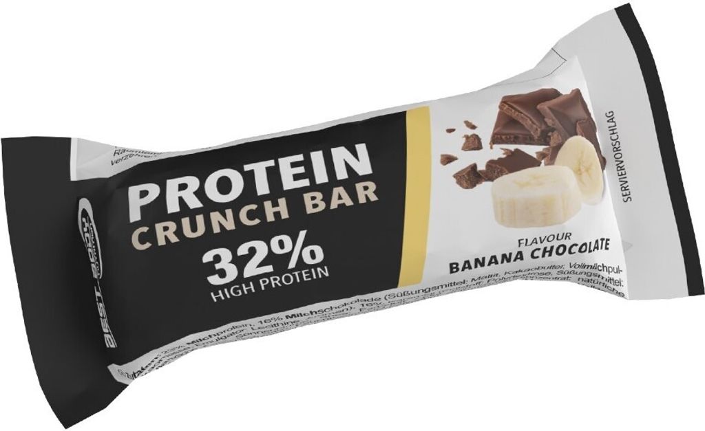 Best Body Nutrition - Protein Crunch Bar - 35 g Riegel, 12 x 35 g Riegel / Faltschachtel, Geschmack: Banana Chocolate