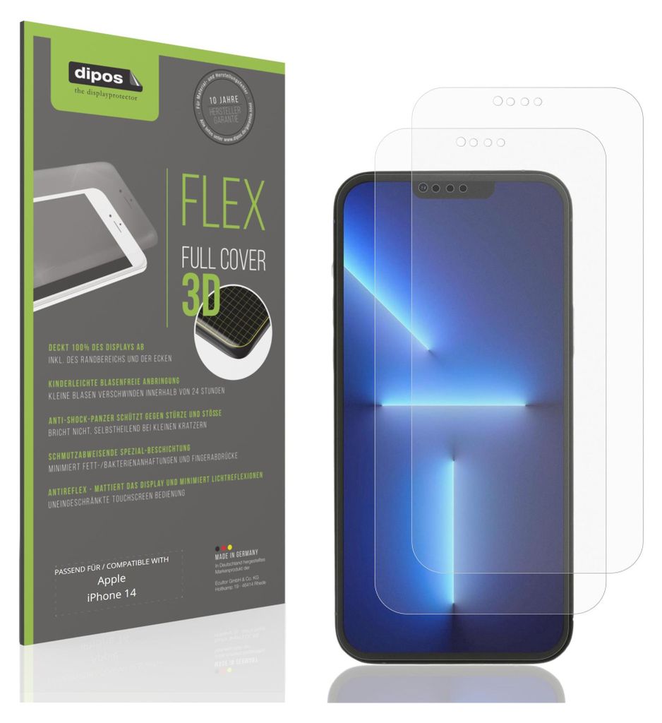 Product packaging for a screen protector, shown next to the product it is designed for.
