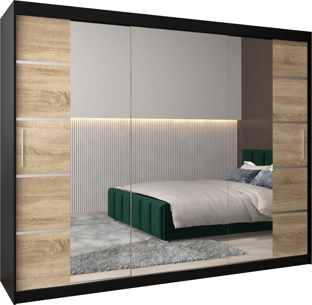 Kleiderschrank, Schiebetürenschrank Schlafzimmer, Schrank mit Spiegel VERONA 4 250 cm