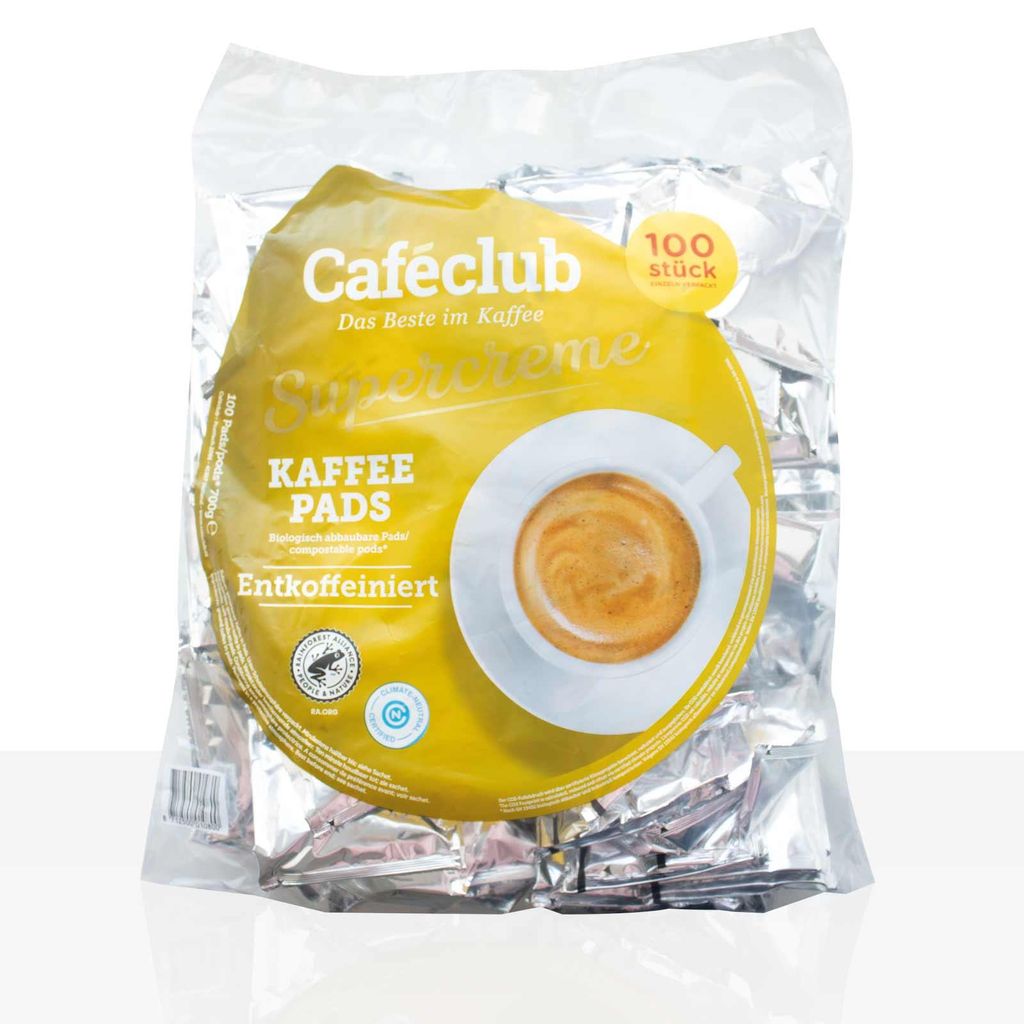 Cafeclub Kaffee-Pads Supercreme entkoffeiniert - 100 Stk Produktbild 