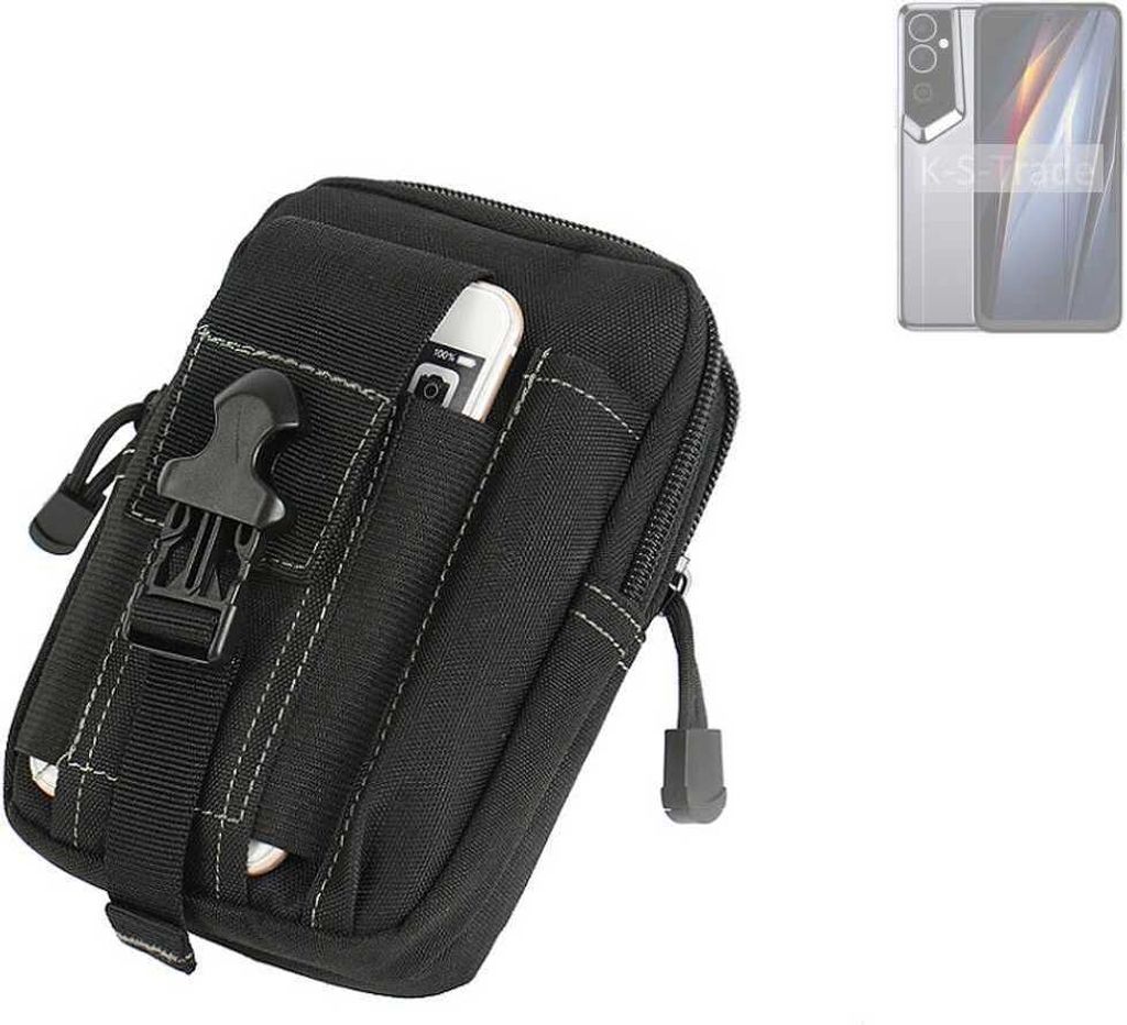 K-S-Trade Gürtel Tasche kompatibel mit Tecno Pova Neo 2 5G Gürteltasche Holster Schutz Hülle Handy Hülle Smartphone outdoor Handy-Hülle schwarz