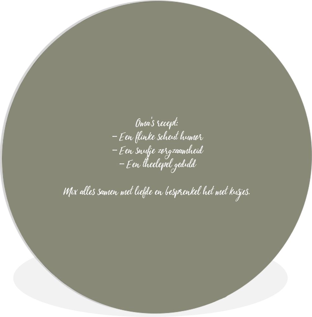 MuchoWow Rundes Wandbild - Runde Bilder Sprichwörter - Großmutters Rezept - Zitate Ø 30 cm Kreis Wanddekoration Kunststoff - Wandkreis - Wands...