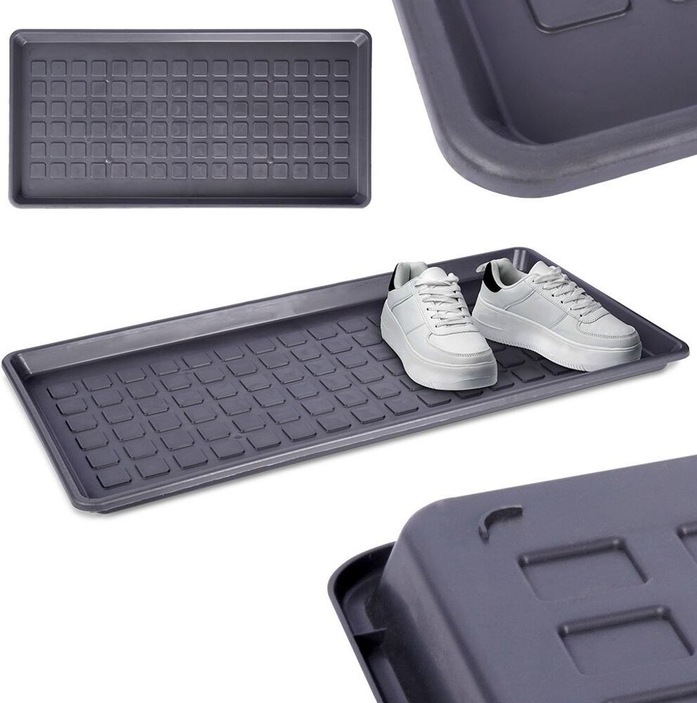 Vilde Fußmatte Schuhparkplatz Schuhmatte Schuhabtropfschale Schuhablage grau 70x35 cm