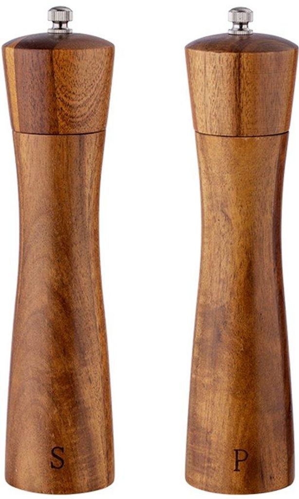 Acacia Holz Zerkleinerer Set, 8 Zoll, Keramische Rotor, Grobe Einstellung