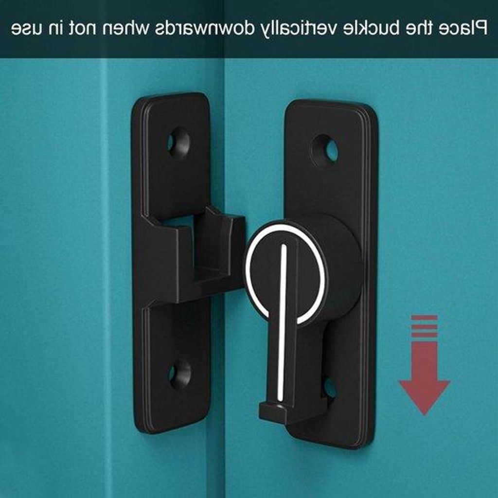 Schlüsselloch für Schiebetüren 90° - Schwarz - Schiebetür mit Scharnier - Tür- und Fensterschloss - Schiebetürschloss mit Schrauben