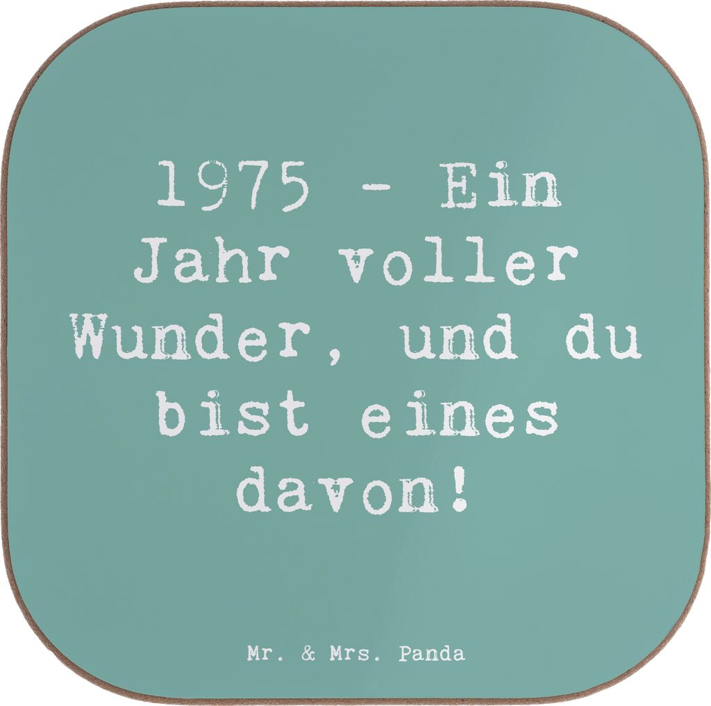 Mr. & Mrs. Panda Tassenuntersetzer Spruch 1975 Geburtstag Wunder - Meeresbrise - Geschenk, bieruntersetzer, Geburtstagsgeschenk, Geburtsjahr, Alter...