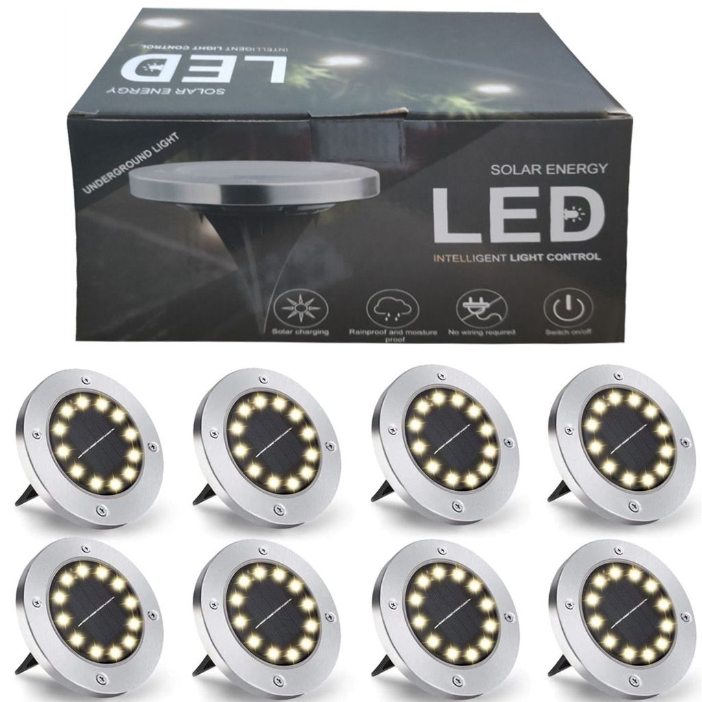 Solar Bodenleuchte(8 Stück,mit 12 LEDs),LED Produktbild 
