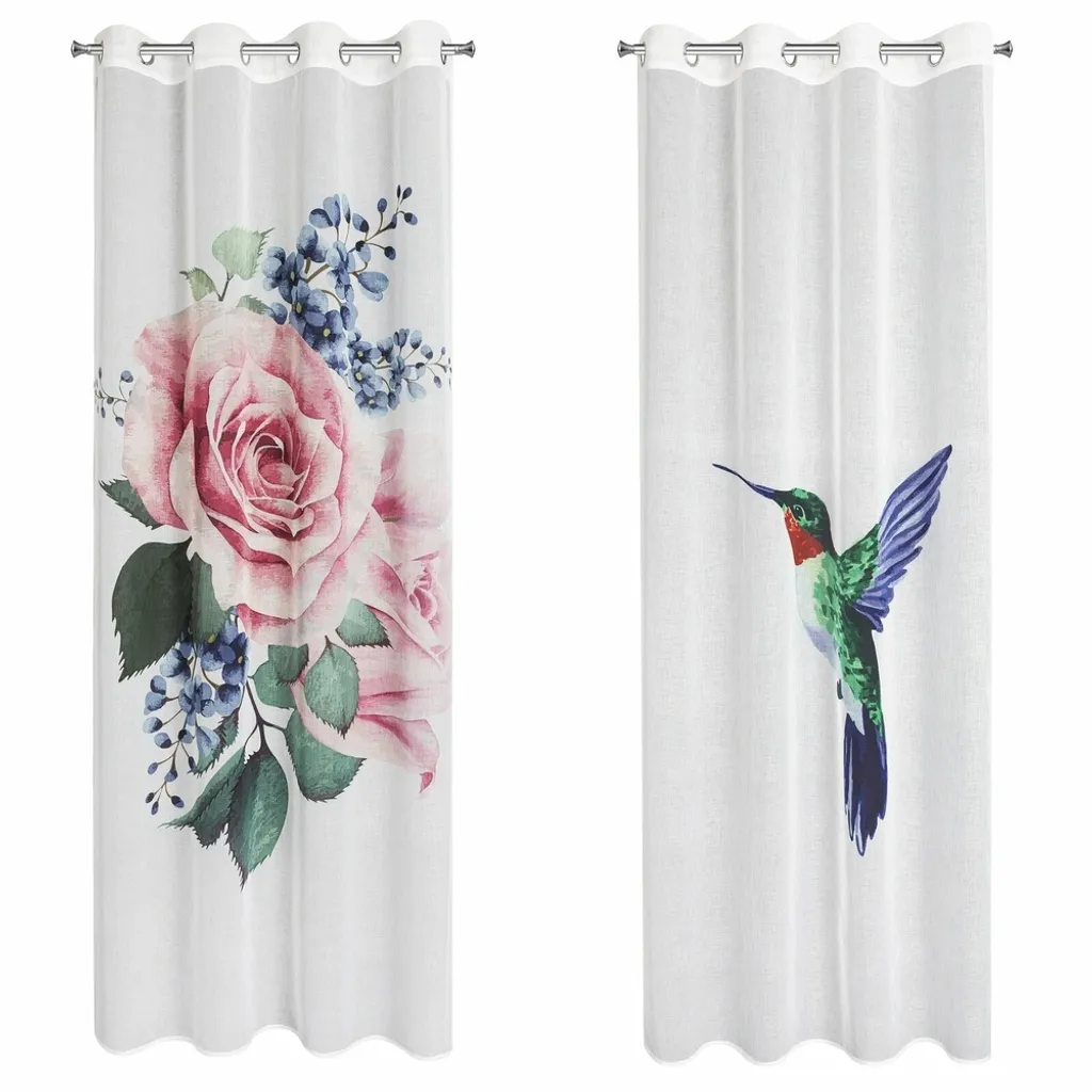Rideaux floraux Lia 140x260cm œillets, Eurofirany chic et lumineux