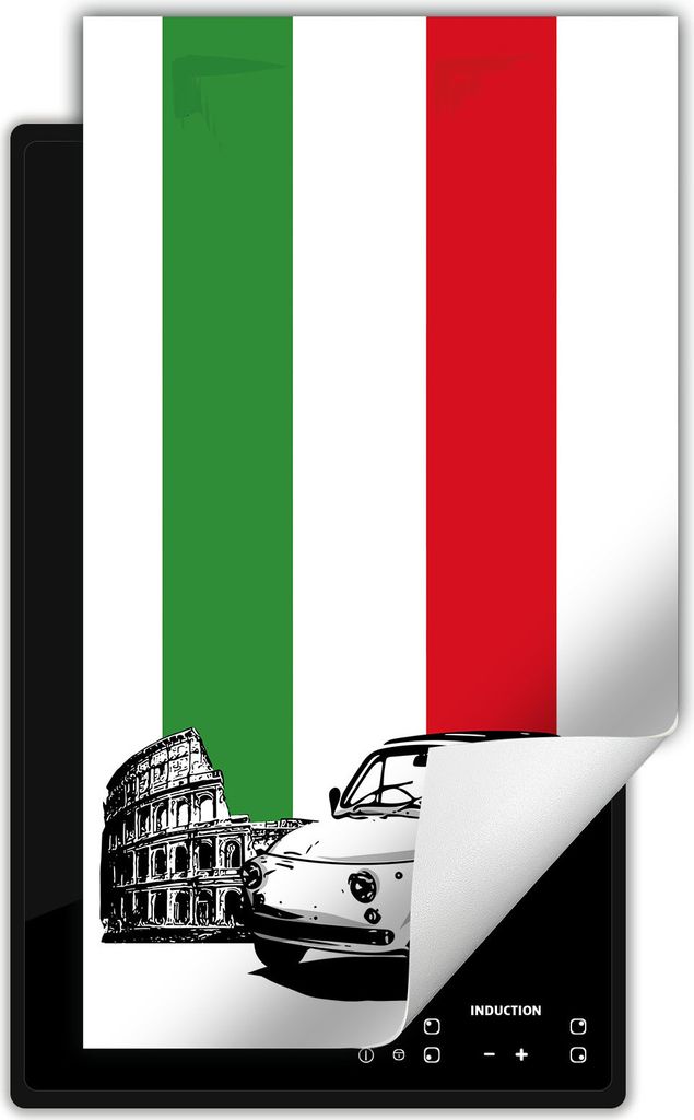 DarHaus Herdabdeckplatte 1 teilig 30x52 cm Anti Rutsch Matte Aufrollbar, Italien