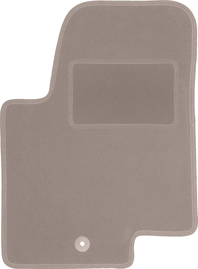 Fahrerfußmatte Velours beige passend für Kia Soul I (2009-2013, Crossover) – mit Befestigungen – passgenau