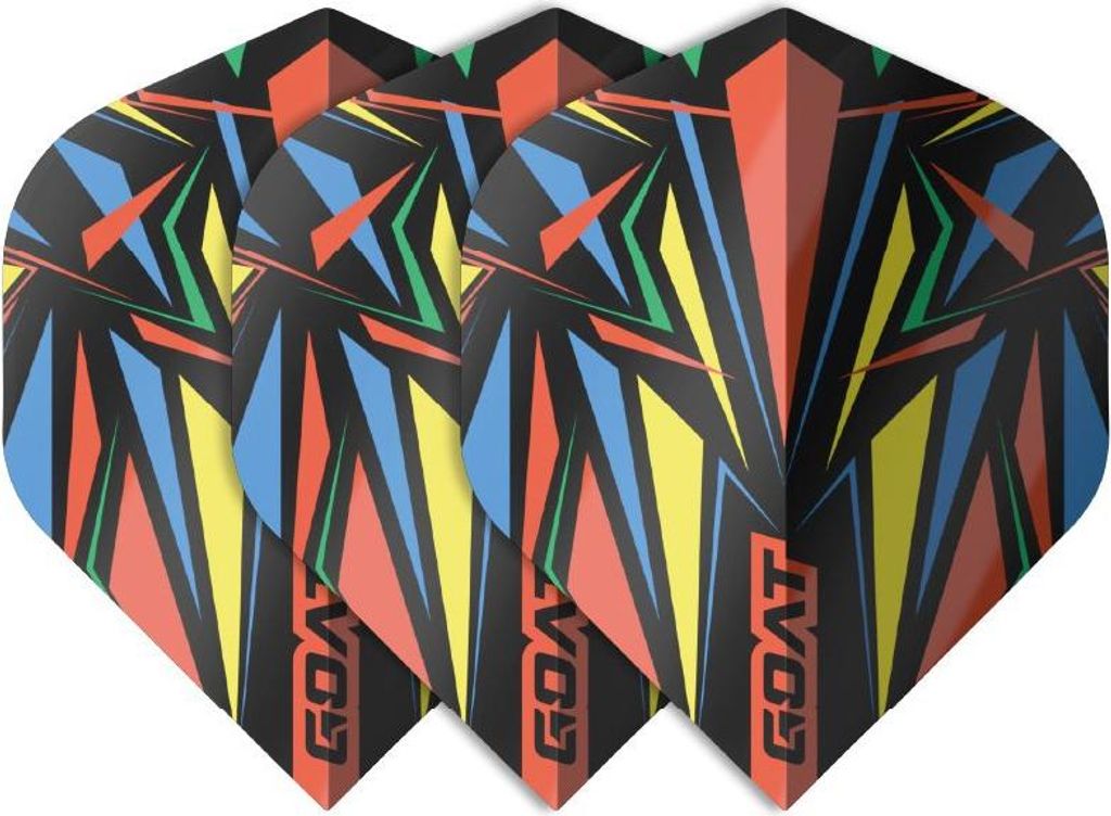 GOAT - Athlete No2 Flights, Rot, Orange & Schwarz, 100 Mikron, 3 Dartflights, Standardflights