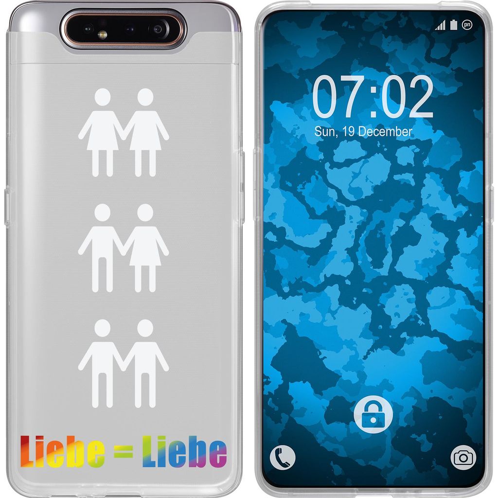 PhoneNatic Case kompatibel mit Samsung Galaxy A80 Silikon-Hülle pride Beziehung M1