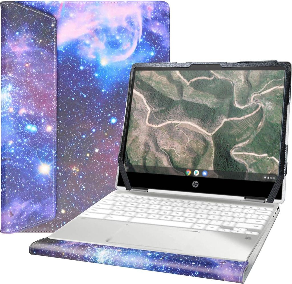 Hülle mit Klappe für HP Chromebook X360 12b 12" Hülle Galaxy Kosmos