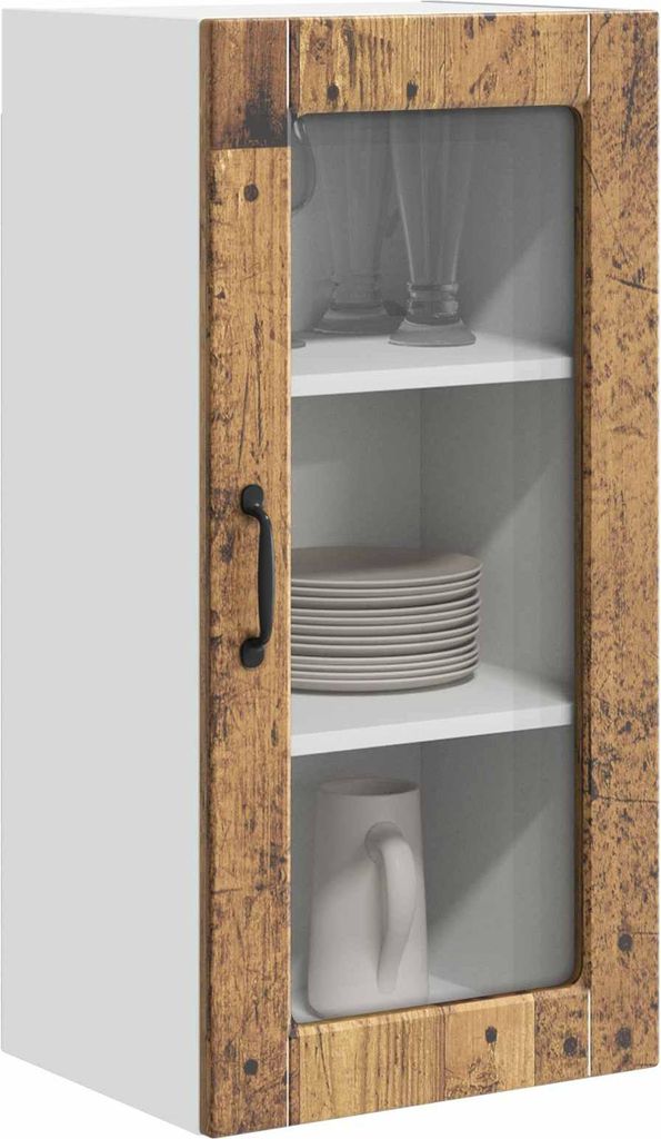 (Design 2026) Küchenschrank 2 pcs - Montage erforderlich - Altholz 40 x 31 x 80cm Holzwerkstoff - HOMMIE 142597 - Küchenschränke