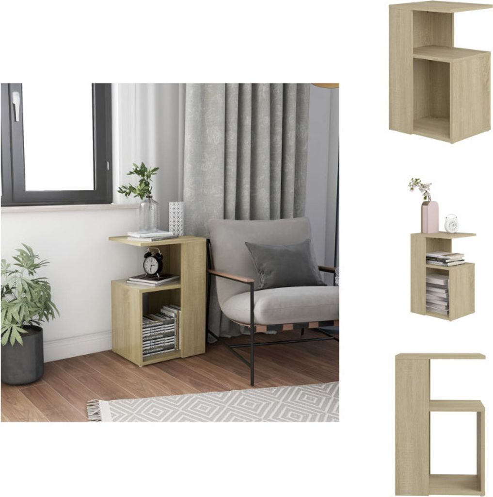 vidaXL Odkládací stolek Sonoma dub 36x30x56 cm materiál na Obrázek produktu 