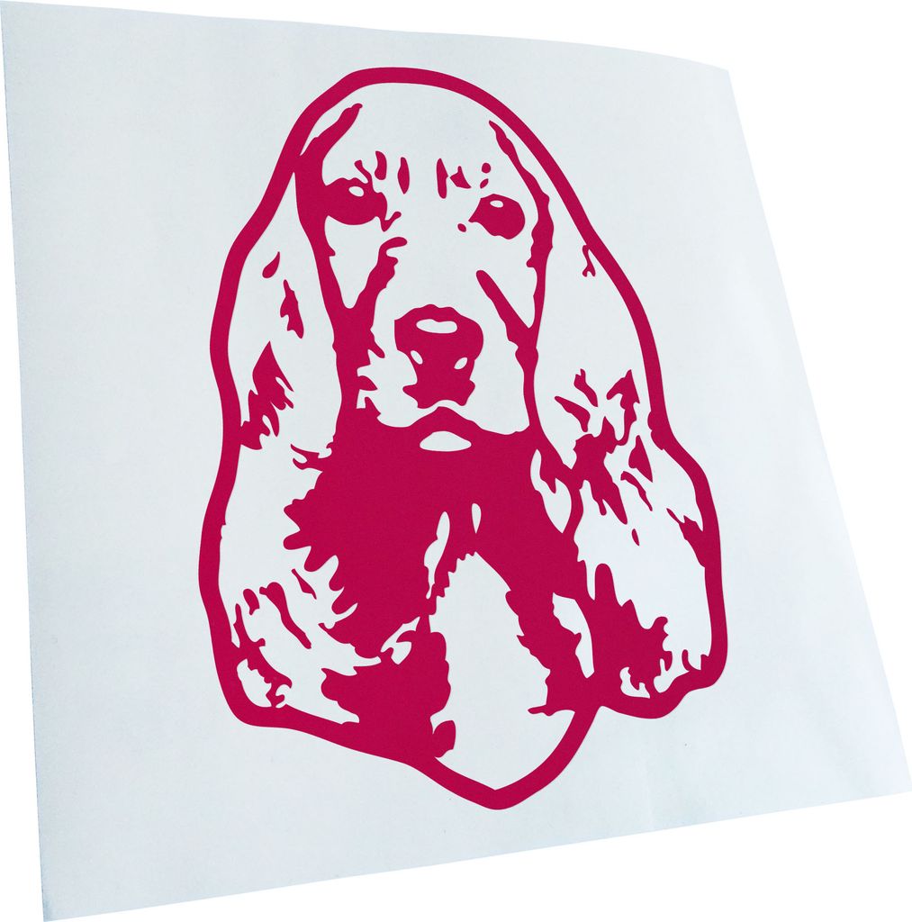 Kiwistar - Autoaufkleber - Cocker spaniel Hund - Pink - 40x29cm - Aufkleber für Auto, Laptop, Fahrrad, LKW, Motorrad mehrfarbig JDM Decal Racing