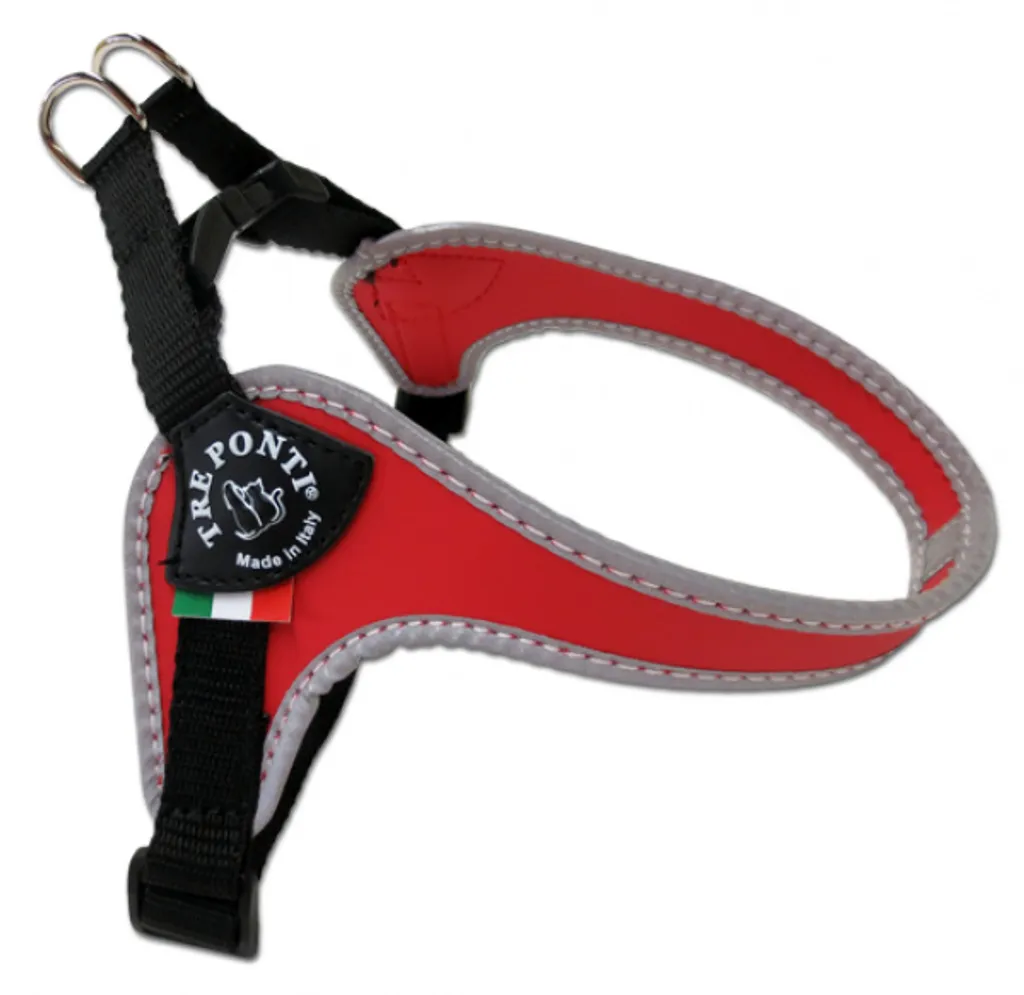 Harnais pour petit chien réfléchissant Tre Ponti Easy Fit Rouge T3.5