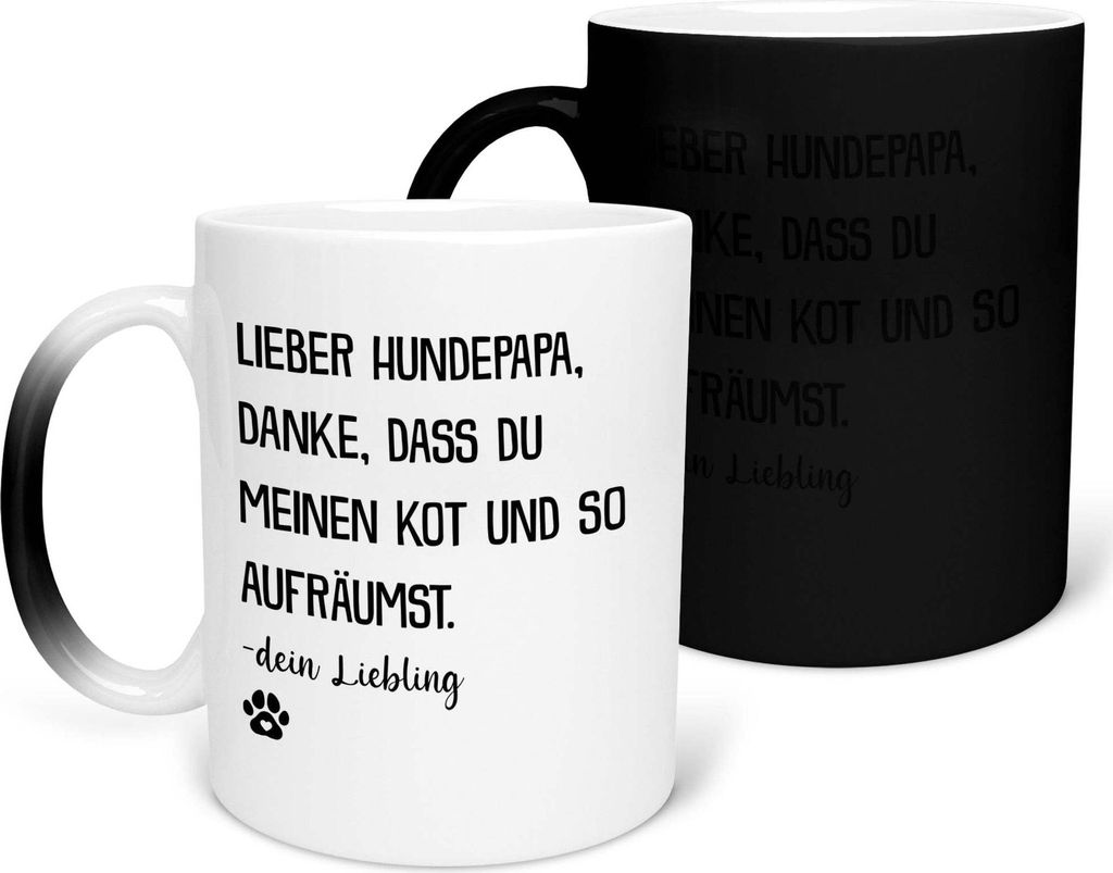 22Feels Zaubertasse Bester Hundepapa Herrchen Geschenk Hundeliebe Welpe Kaffeetasse Farbwechsel Hund Dog Dad Haferl Männer Geburtstag Vatertag Wei...